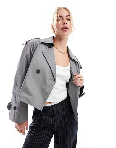 Trench-coat oversize court - ardoise - Stradivarius - Modalova