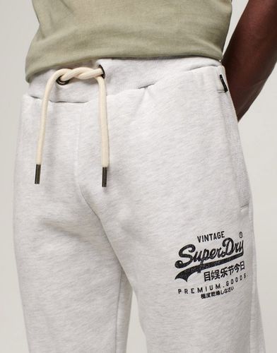 Classic Heritage - Pantalon de jogging à logo vintage - Glacier chiné - Superdry - Modalova