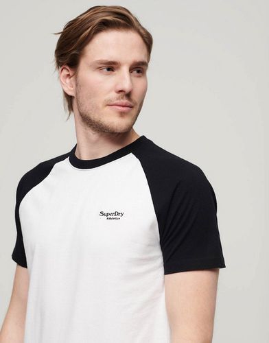Essential - T-shirt style baseball en coton à logo - Noir et - Superdry - Modalova
