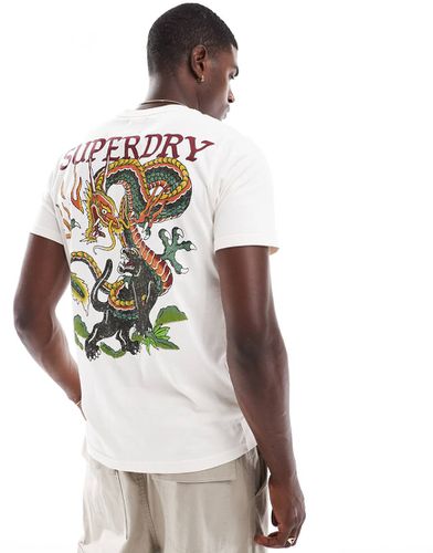 T-shirt à imprimé tatouage - Crème - Superdry - Modalova