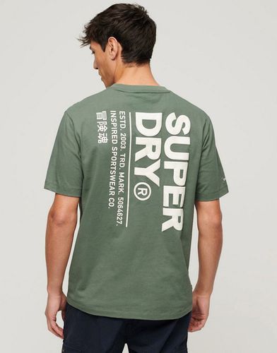 T-shirt ample avec logo sportif fonctionnel - Kaki laurier - Superdry - Modalova