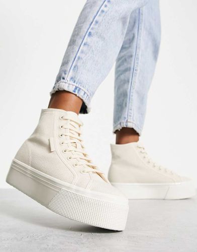 Baskets montantes en toile à semelle plateforme - Beige - Superga - Modalova