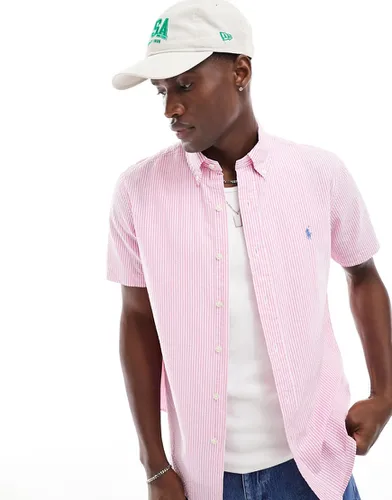 Chemise à manches courtes en crépon avec logo - et blanc - Polo Ralph Lauren - Modalova