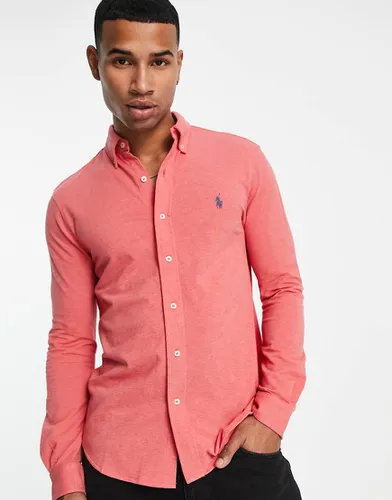 Chemise boutonnée en piqué avec logo emblématique - chiné - Polo Ralph Lauren - Modalova