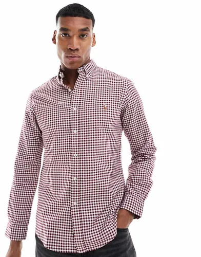 Chemise Oxford ajustée à carreaux vichy et logo emblématique - Bordeaux/blanc - Polo Ralph Lauren - Modalova