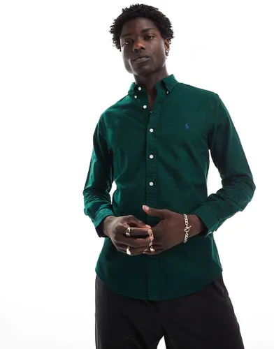 Chemise Oxford ajustée à logo emblématique - foncé teint - Polo Ralph Lauren - Modalova