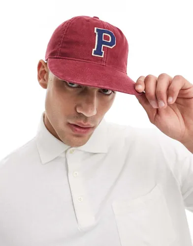 Authentic - Casquette de baseball en sergé avec grande lettre P - Bordeaux - Polo Ralph Lauren - Modalova