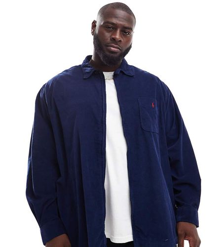 Big & Tall - Surchemise coupe classique en velours côtelé avec logo emblématique et fermeture éclair - Polo Ralph Lauren - Modalova