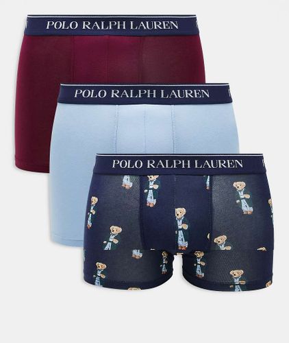 Lot de 3 boxers avec taille à logo - Rouge, et marine - Polo Ralph Lauren - Modalova