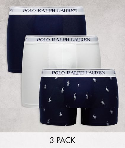 Lot de 3 boxers avec logo poney sur l'ensemble - et blanc - Polo Ralph Lauren - Modalova