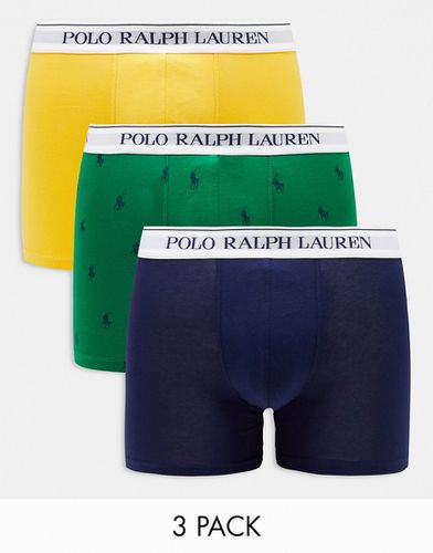 Lot de 3 boxers avec logo sur l'ensemble - , vert et jaune - Polo Ralph Lauren - Modalova