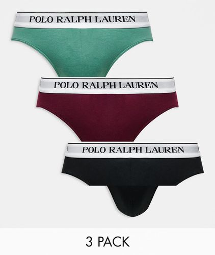 Lot de 3 slips avec taille à logo - Vert, rouge et - Polo Ralph Lauren - Modalova