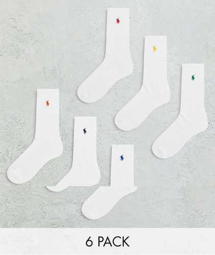 Lot de 6 paires de chaussettes à logo joueur de polo multicolore - Polo Ralph Lauren - Modalova