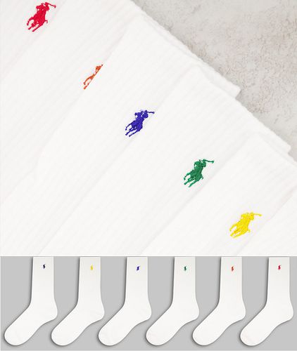 Lot de 6 paires de chaussettes à logo poney multicolore - Polo Ralph Lauren - Modalova