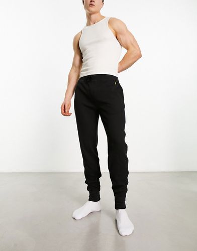 Loungewear - Pantalon de jogging à logo poney en tissu gaufré - Noir - Polo Ralph Lauren - Modalova