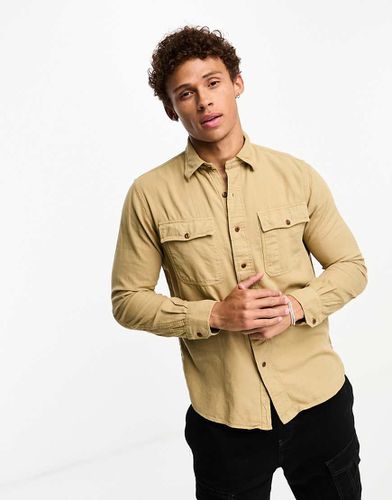 Surchemise oversize classique en sergé avec 2 poches - Beige kaki - Polo Ralph Lauren - Modalova