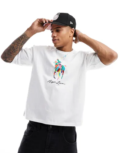 T-shirt oversize avec large imprimé logo joueur de polo multicolore - Polo Ralph Lauren - Modalova