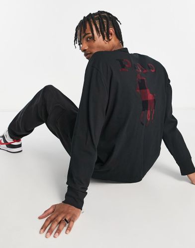 Top manches longues avec grand logo à carreaux au dos - Polo Ralph Lauren - Modalova