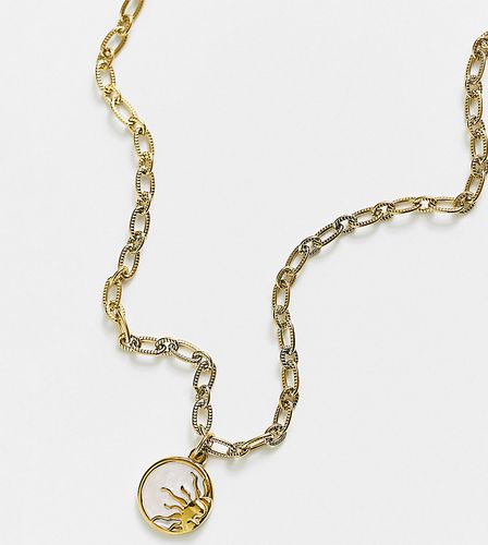 Collier en plaqué or avec pendentif pierre semi-précieuse - Petit Moments - Modalova