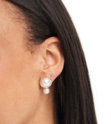 Boucles d'oreilles à double perle nacrée - Pieces - Modalova