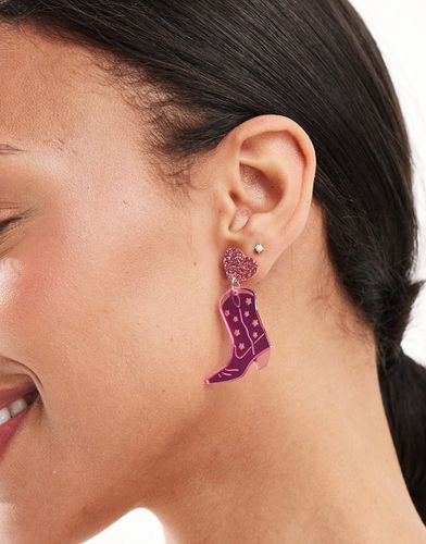 Boucles d'oreilles à pendants santiag avec caur - Pieces - Modalova