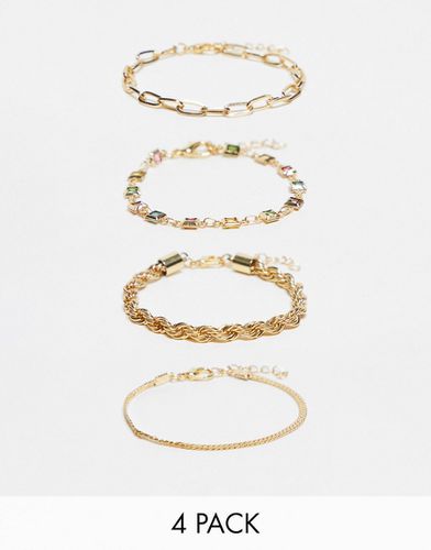 Lot de 4 bracelets à chaînes variées - Pieces - Modalova