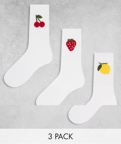 Lot de 3 paires de chaussettes avec imprimé fruits - Pieces - Modalova