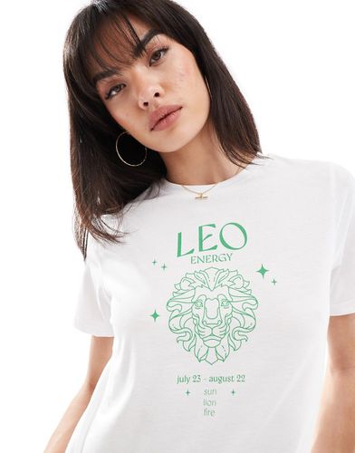 T-shirt avec imprimé signe du zodiaque Lion - Pieces - Modalova