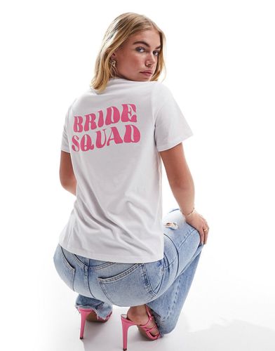 T-shirt avec inscription pailletée Bride Squad » rose au dos - Pieces - Modalova