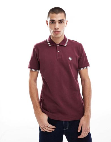 Polo à logo et liseré - Bordeaux - Pretty Green - Modalova