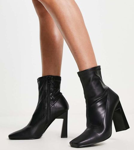 True - Bottines à talon mi-haut en PU - Public Desire Wide Fit - Modalova