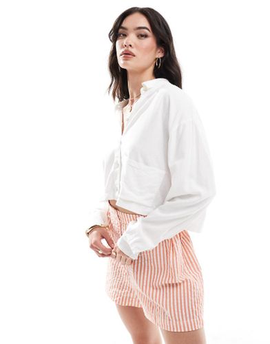 Chemise courte en lin - Pull & bear - Modalova