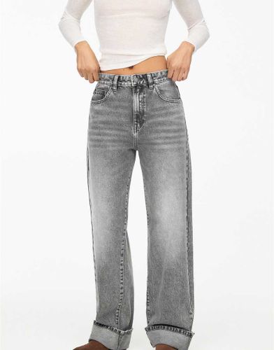 Jean baggy droit avec ourlets  revers - Pull & bear - Modalova