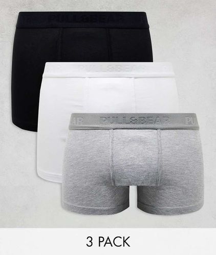 Lot de 3 boxers - Blanc, gris et noir - Pull & bear - Modalova