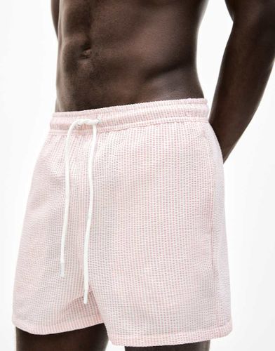 Short de bain en crpon  rayures - Pull & bear - Modalova