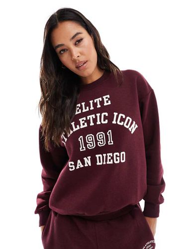 Sweat d'ensemble à imprimé San Diego - Bordeaux - Pull & bear - Modalova