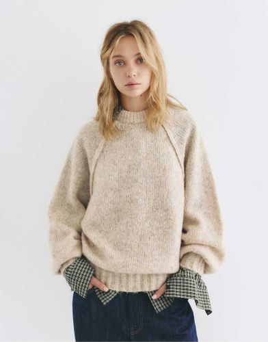 Pull en maille  manches volumineuses - Sable chin - Pull & bear - Modalova