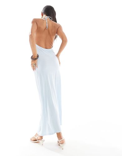 Robe longue  dos nu et col bnitier - poudr - Pull & bear - Modalova