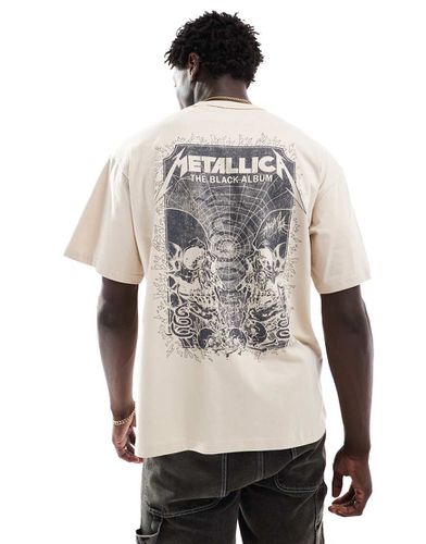 T-shirt à imprimé Metallica - Sable - Pull & bear - Modalova