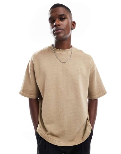 T-shirt d'ensemble en jersey - Taupe dlav - Pull & bear - Modalova