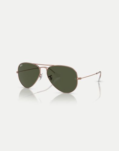 Ray-Ban - Aviator - Lunettes de soleil aviateur à verres verts - Rose - Rayban - Modalova