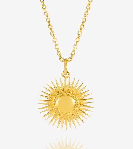 Collier à pendentif soleil en plaqué or 22 carats avec boîte cadeau - Rachel Jackson - Modalova