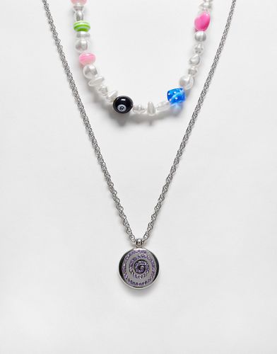 Collier multi-rangs unisexe avec perles - Reclaimed Vintage - Modalova