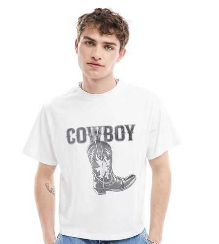 T-shirt crop top coupe carrée oversize style cowboy - Reclaimed Vintage - Modalova