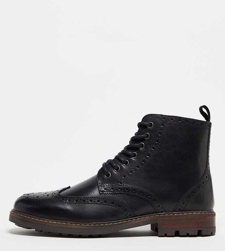 Wide Fit - Bottines chelsea style richelieu en cuir - Noir - Red Tape - Modalova