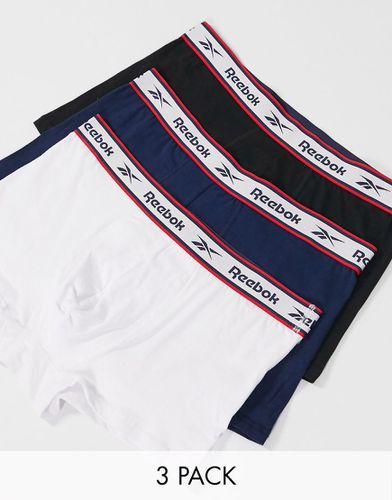 Lot de 3 boxers - Noir, blanc et bleu marine - Reebok - Modalova