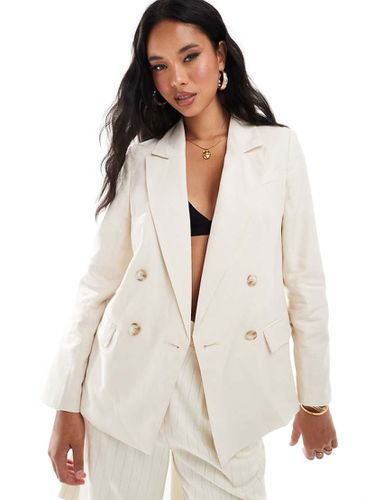 Blazer aspect lin - Crème - River Island - Modalova