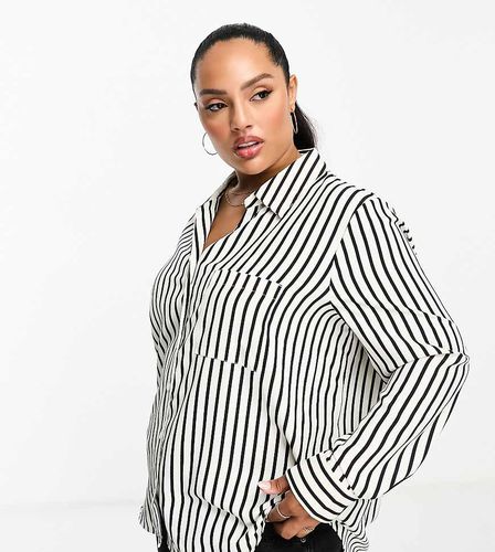 Chemise rayée en satin - River Island Plus - Modalova