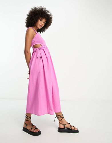 Robe longue froncée à découpe - vif - River Island - Modalova