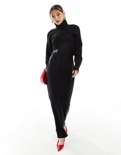 Robe longue hybride en satin - River Island - Modalova